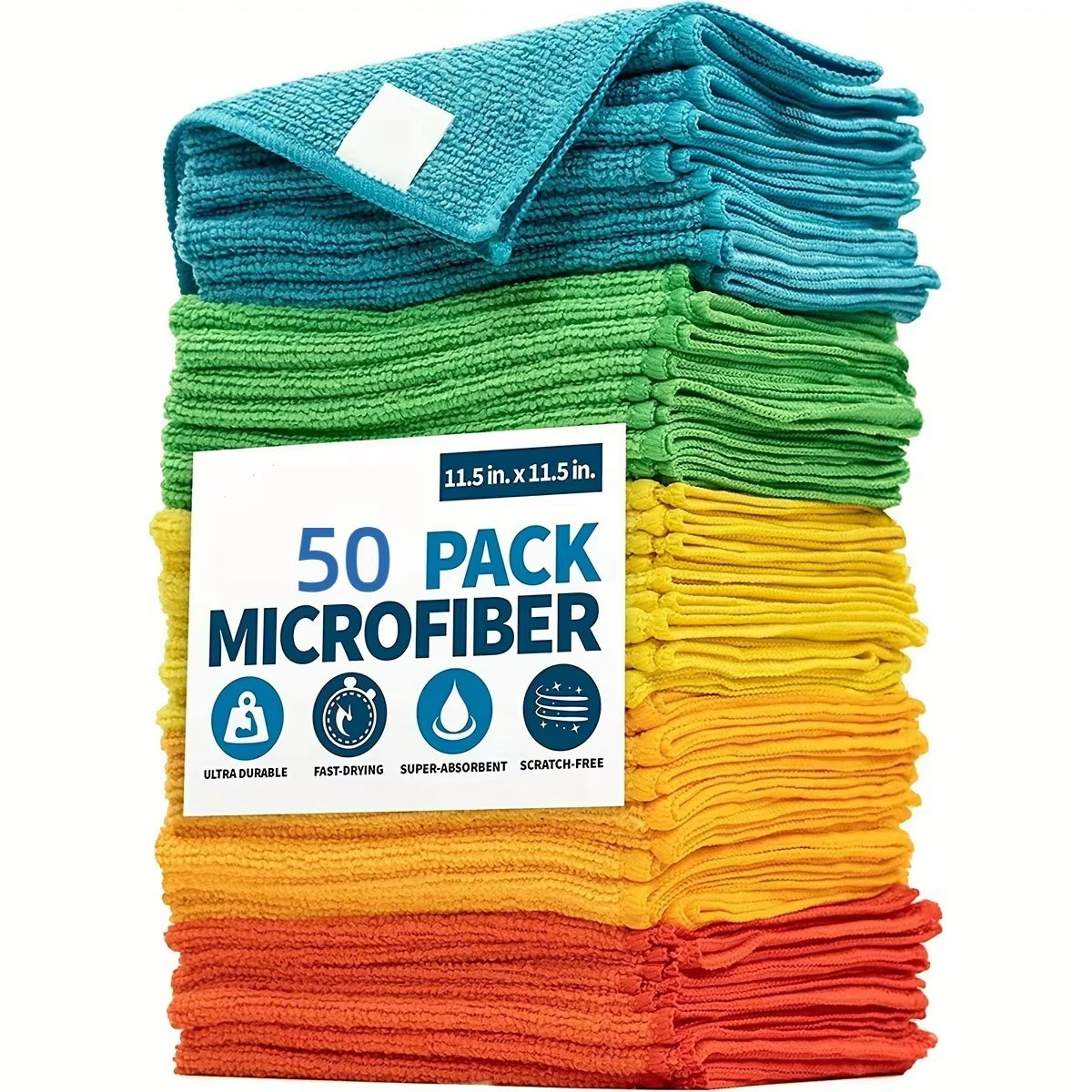 ✨ Everyday Mess, Meet Your Match Ultra-Absorbent Microfiber Cleaning Cloths (5–50 Pack)