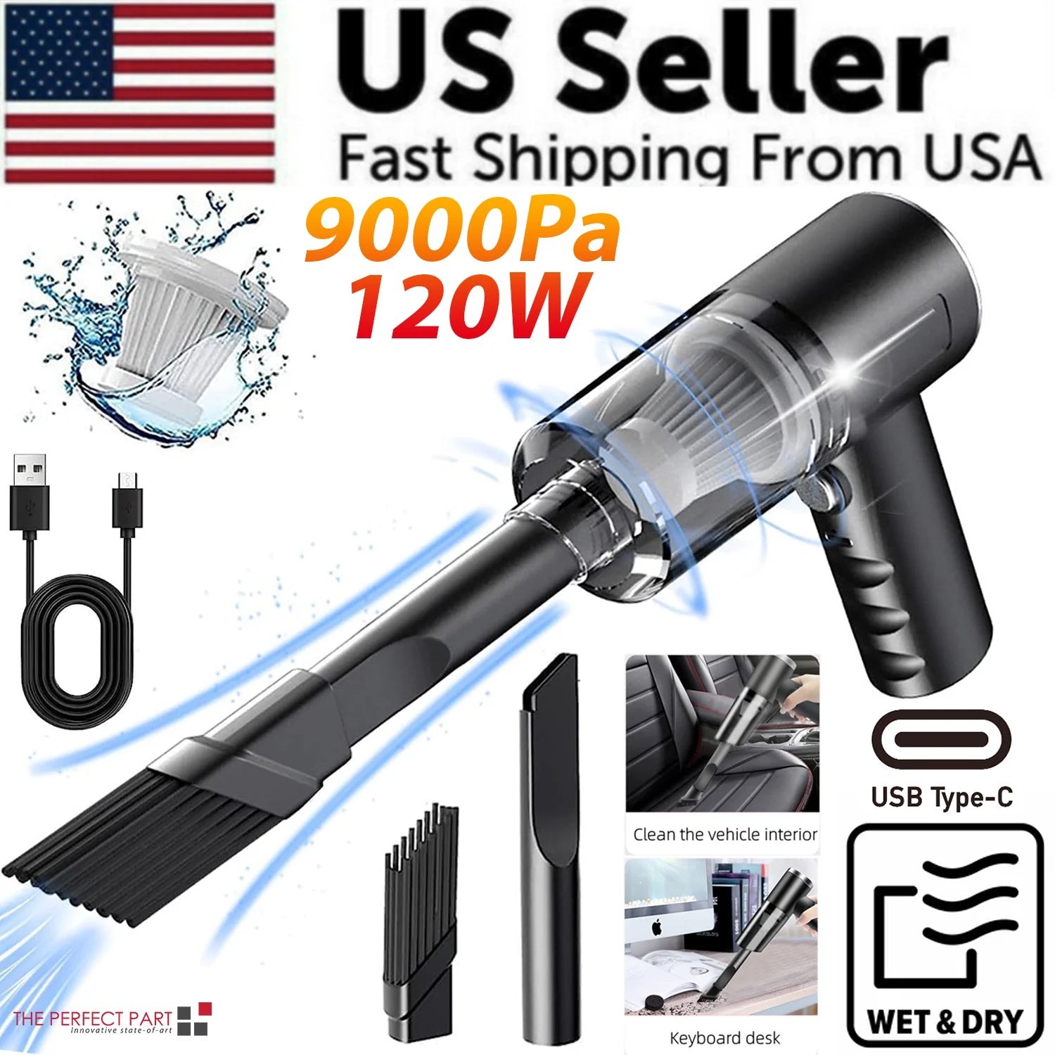 ⚡ 120W Cordless Handheld Vacuum