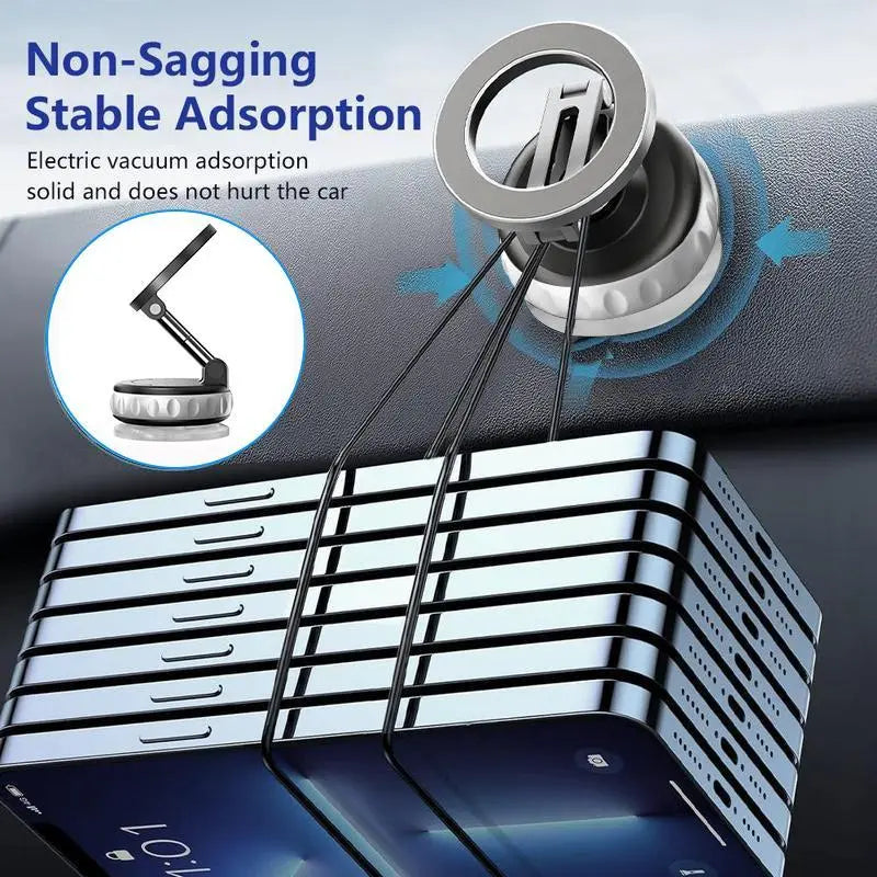 360° Foldable Magnetic Phone Mount – Strong Vacuum Grip for Car & Home Use