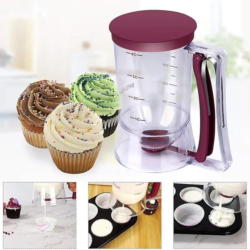 Batter Dispenser Hand-Held  for Pancake, Cupcakes, and Waffle Batter 
