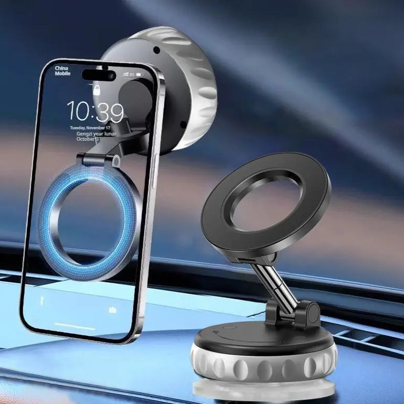 360° Foldable Magnetic Phone Mount – Strong Vacuum Grip for Car & Home Use